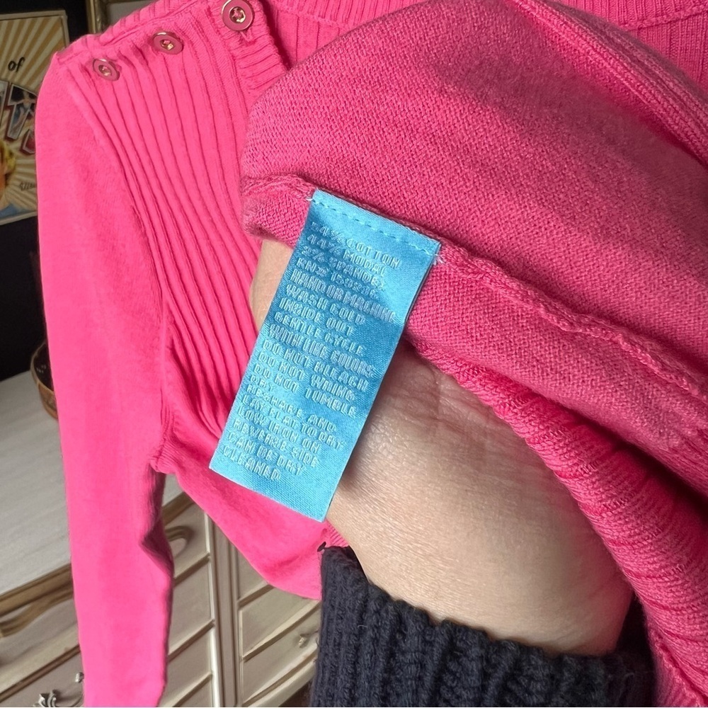 J.McLaughlin Pink Ribbed Sweater Small - Picture 5 of 6